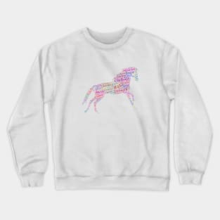 Horse Animal Riding Text Word Cloud Crewneck Sweatshirt